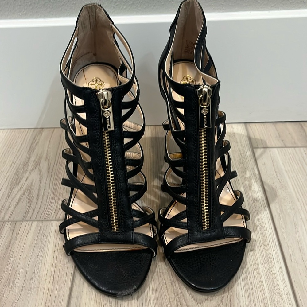 Isola Black Strappy Heels